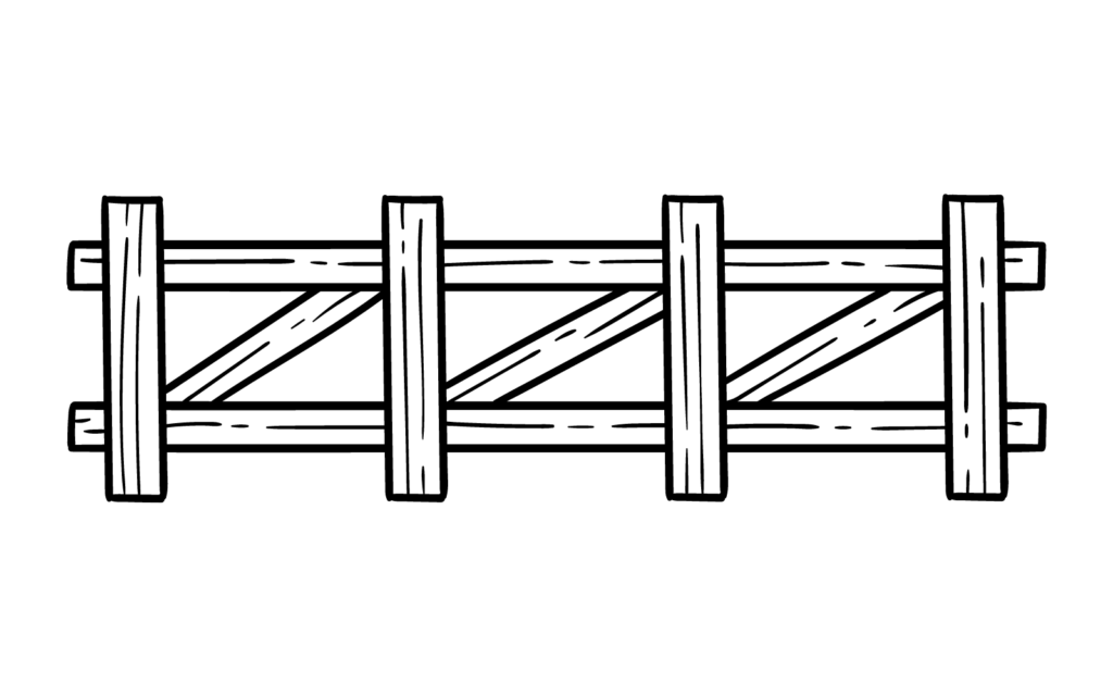 outline of a wood fence